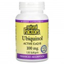 Natural Factors, 유비퀴놀, QH 활성 CoQ10, 100mg, 소프트젤 120정