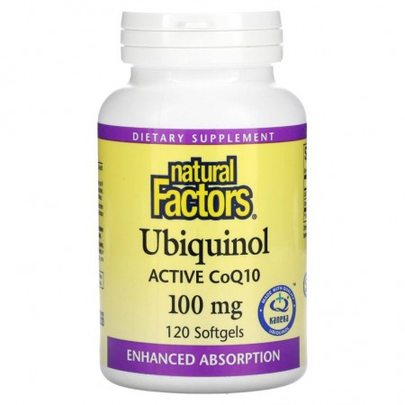 Natural Factors, 유비퀴놀, QH 활성 CoQ10, 100mg, 소프트젤 120정