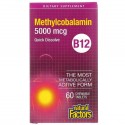 Natural Factors, B12, 메틸코발라민, 5,000mcg, 츄어블 60정