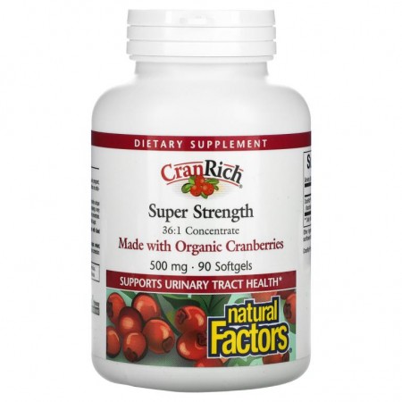 Natural Factors, CranRich, 슈퍼 스트렝스, 500 mg, 90 소프트 젤