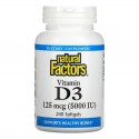 Natural Factors, 비타민D3, 125mcg(5,000IU), 소프트젤 240정