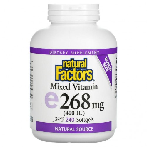 Natural Factors, 혼합 비타민E, 400IU, 소프트젤 240정