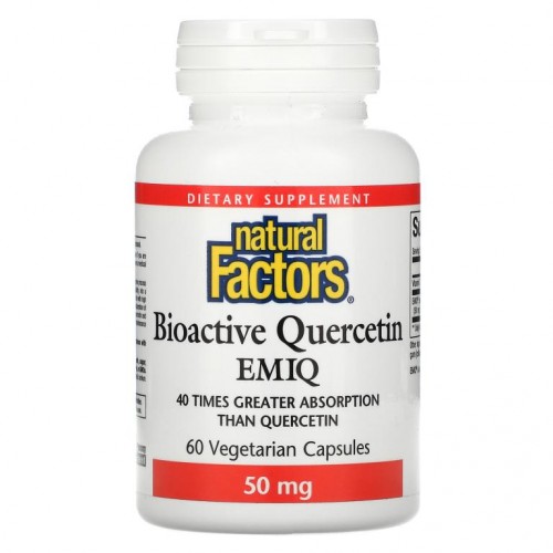 Natural Factors, 바이오액티브 퀘르세틴 EMIQ, 50mg, 베지 캡슐 60정