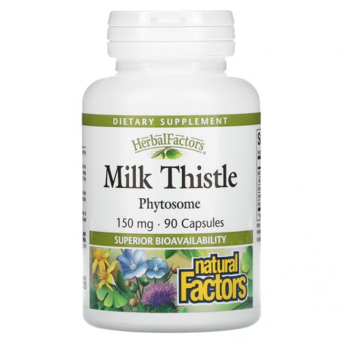 Natural Factors, Herbal Factors, 밀크시슬, 150mg, 캡슐 90정