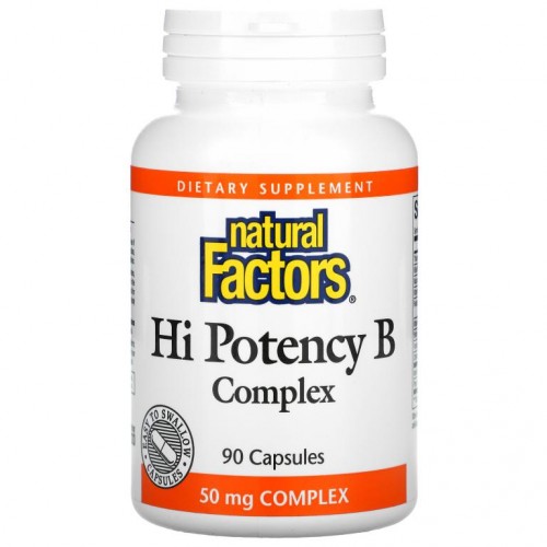 Natural Factors, Hi Potency B 복합체, 캡슐 90정