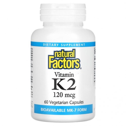 Natural Factors, 비타민K2, 100mcg, 베지 캡슐 60정