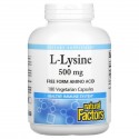 Natural Factors, L-라이신, 500mg, 베지 캡슐 180정