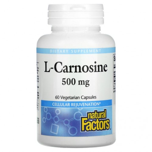 Natural Factors, L-카르노신, 500mg, 베지 캡슐 60정