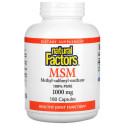 Natural Factors, MSM, 메틸설포닐메테인, 1,000mg, 180캡슐