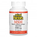 Natural Factors, MSM, 1,000mg, 캡슐 90정