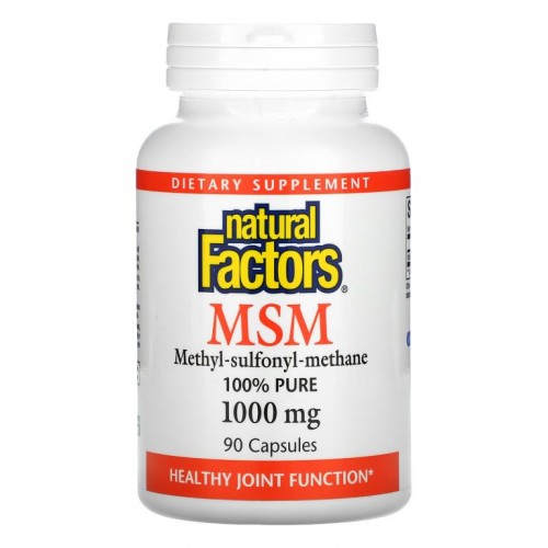 Natural Factors, MSM, 1,000mg, 캡슐 90정
