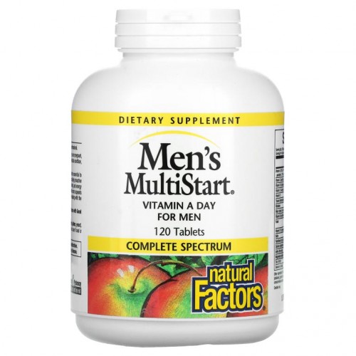 Natural Factors, Men's MultiStart, 남성용 데일리 비타민A, 120정
