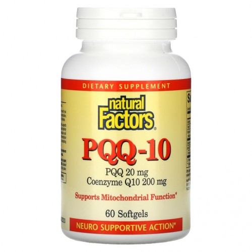 Natural Factors, PQQ-10, PQQ 20mg, CoQ10 200mg, 소프트젤 60정