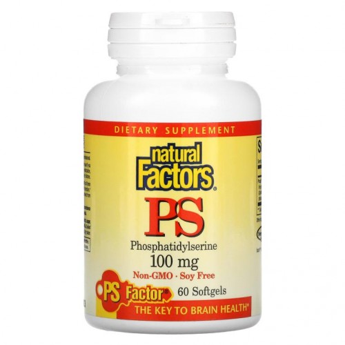 Natural Factors, PS 포스파티딜세린, 100mg, 소프트젤 60정