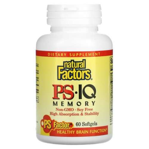 Natural Factors, PS - IQ 메모리, 소프트젤 60정