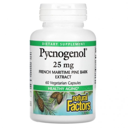 Natural Factors, Pycnogenol, 25mg, 식물성 캡슐 60정