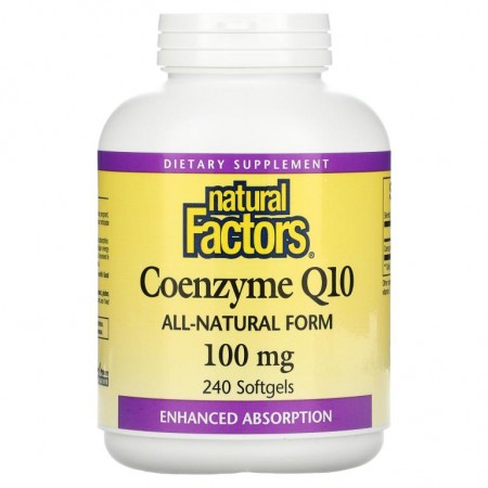 Natural Factors, 코엔자임 Q10, 100mg, 소프트젤 240정