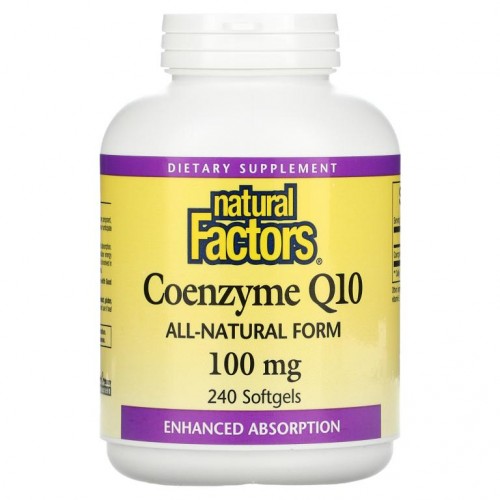 Natural Factors, 코엔자임 Q10, 100mg, 소프트젤 240정