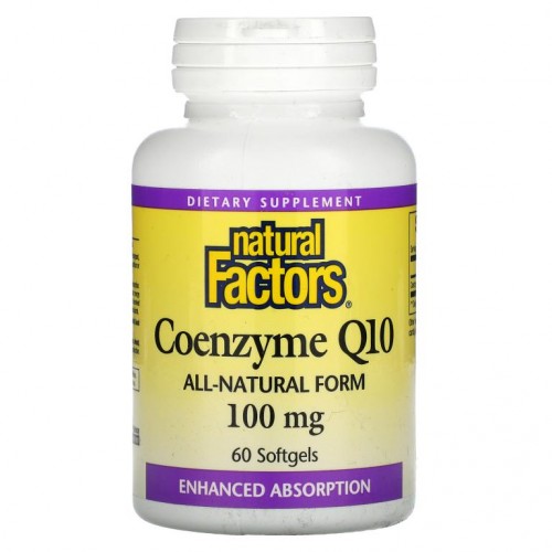 Natural Factors, 코엔자임 Q10, 100mg, 소프트젤 60정