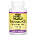 Natural Factors, 코엔자임 Q10, 200mg, 소프트젤 60정