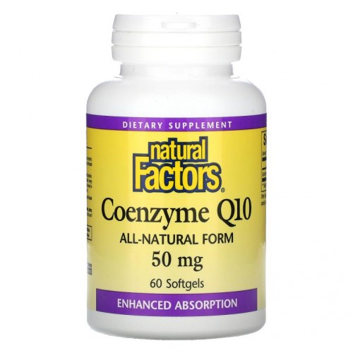 Natural Factors, 코엔자임 Q10, 50mg, 소프트젤 60정