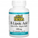 Natural Factors, R-리포산, 100mg, 베지 캡슐 60정