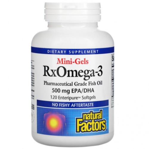 Natural Factors, Rx오메가-3 미니젤, 500mg, Enteripure 소프트젤 120정