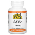 Natural Factors, SAMe, 200mg, 서방형 정제 60정