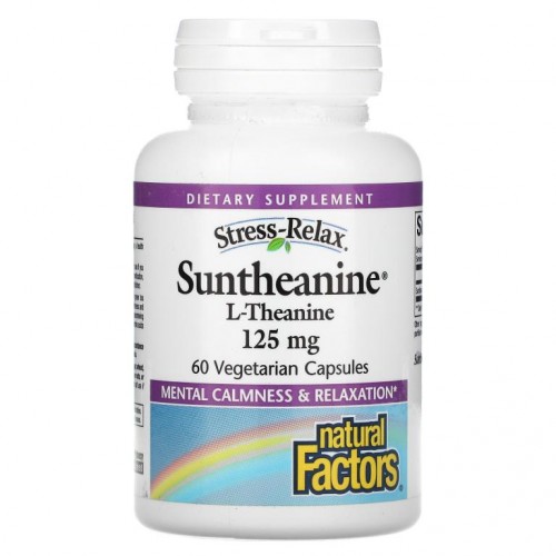 Natural Factors, Stress-Relax, Suntheanine, L-테아닌, 125mg, 베지 캡슐 60정