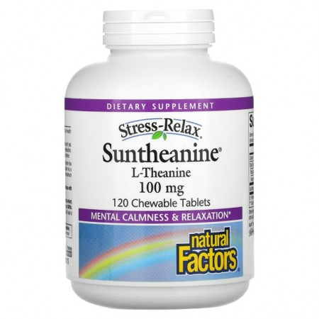 Natural Factors, Suntheanine, 100mg, 츄어블 120정