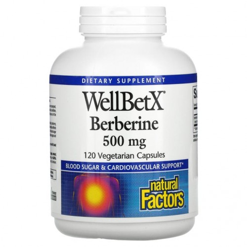 Natural Factors, WellBetX, 베르베린, 500mg, 베지 캡슐 120정
