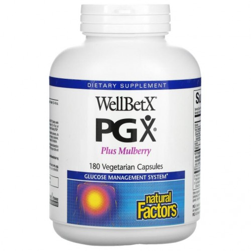 Natural Factors, WellBetX PGX, 플러스 멀베리, 베지 캡슐 180정