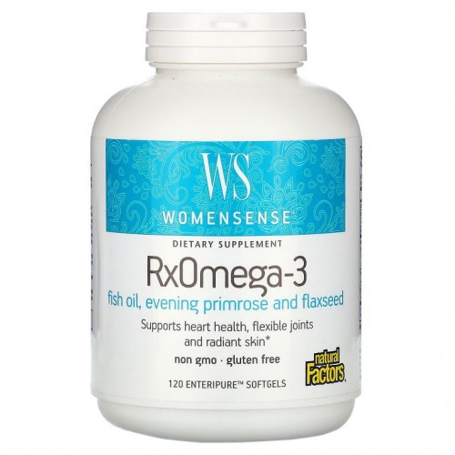 Natural Factors, WomenSense, RxOmega-3, Enteripure 소프트젤 120정