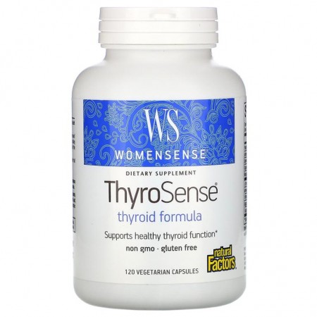 Natural Factors, WomenSense, ThyroSense, 갑상선 포뮬라, 베지 캡슐 120정