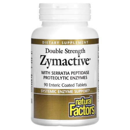 Natural Factors, Zymactive, 더블 스트렝스, 장용성 코팅 타블렛 90정