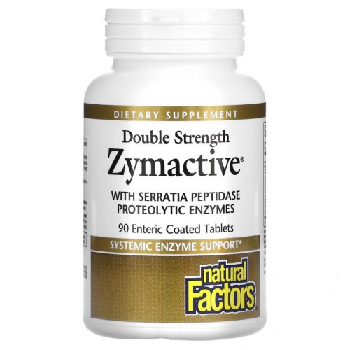 Natural Factors, Zymactive, 더블 스트렝스, 장용성 코팅 타블렛 90정