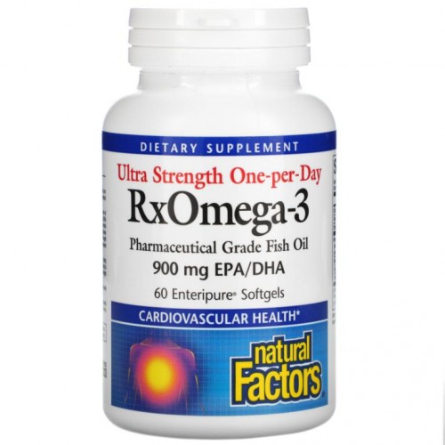 Natural Factors, 울트라 스트렝스 원 퍼 데이 Rx오메가-3, 900mg, Enteripure 소프트젤 60정