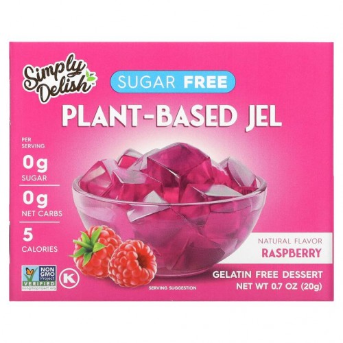 Natural Simply Delish, 내추럴 젤 디저트, 라즈베리, 20g(0.7oz)