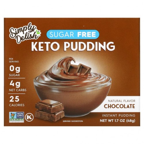Natural Simply Delish, 천연 인스턴트 푸딩, 초콜릿, 48g(1.7oz)