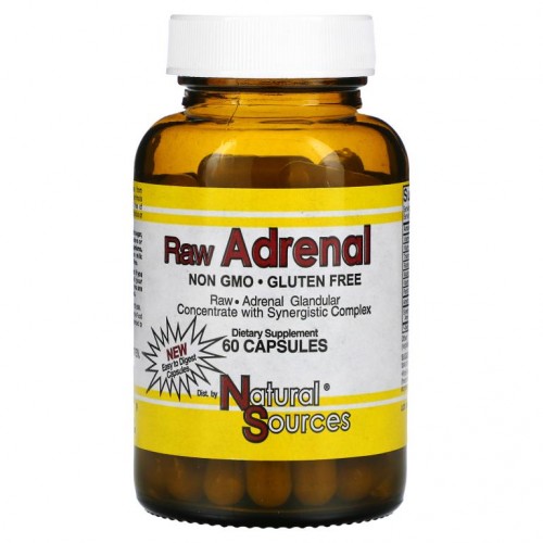 Natural Sources, Raw Adrenal(부신), 60 캡슐