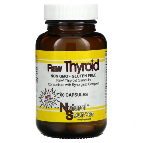 Natural Sources, Raw Thyroid, 캡슐 60정