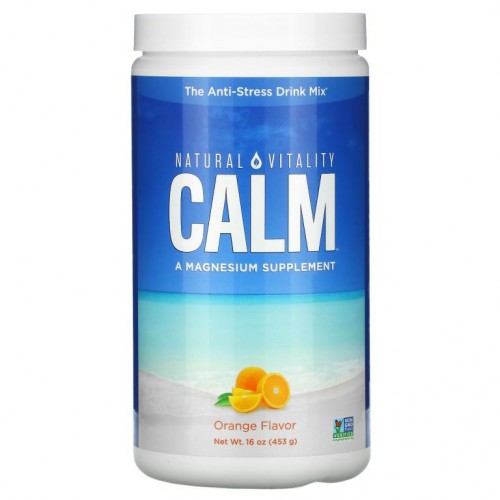 Natural Vitality, CALM, 스트레스 방지 드링크 믹스, 오렌지, 453g(16oz)