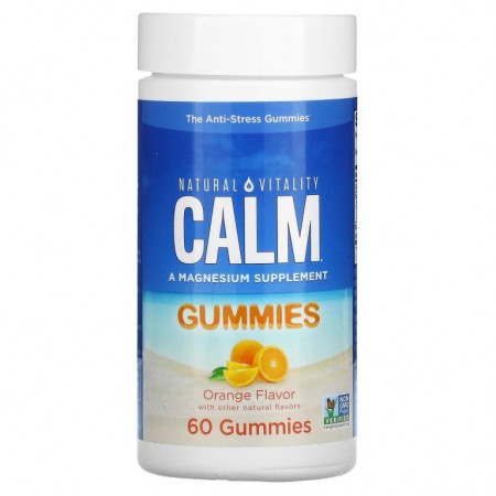 Natural Vitality, CALM, 안티 스트레스 구미젤리, 오렌지맛, 구미젤리 60개