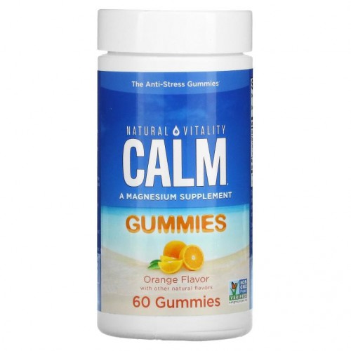 Natural Vitality, CALM, 안티 스트레스 구미젤리, 오렌지맛, 구미젤리 60개