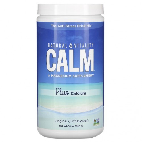 Natural Vitality, CALM 플러스 칼슘, 스트레스 해소용 드링크 믹스, 오리지널(무맛), 454g(16oz)