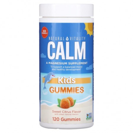 Natural Vitality, Calm, 어린이용 구미젤리, 스위트 시트러스, 구미젤리 120개