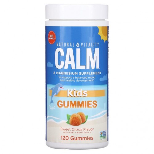 Natural Vitality, Calm, 어린이용 구미젤리, 스위트 시트러스, 구미젤리 120개