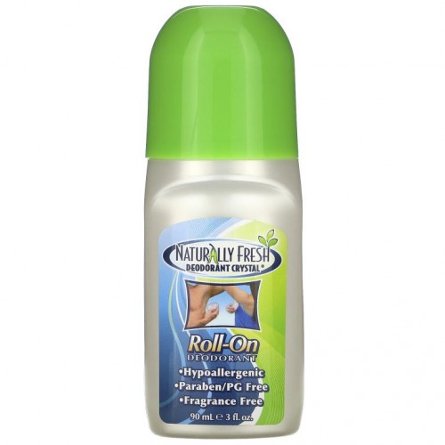 Naturally Fresh, 데오드란트 크리스탈, 롤-온, 무향, 3 액량 온스 (90 ml)
