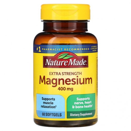 Nature Made, 마그네슘, 초강력, 400mg, 소프트젤 60정