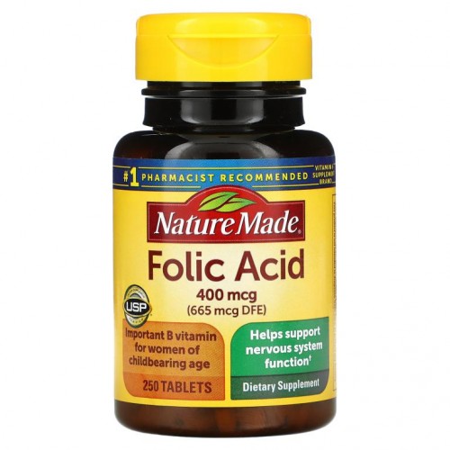 Nature Made, 엽산, 400mcg, 250정